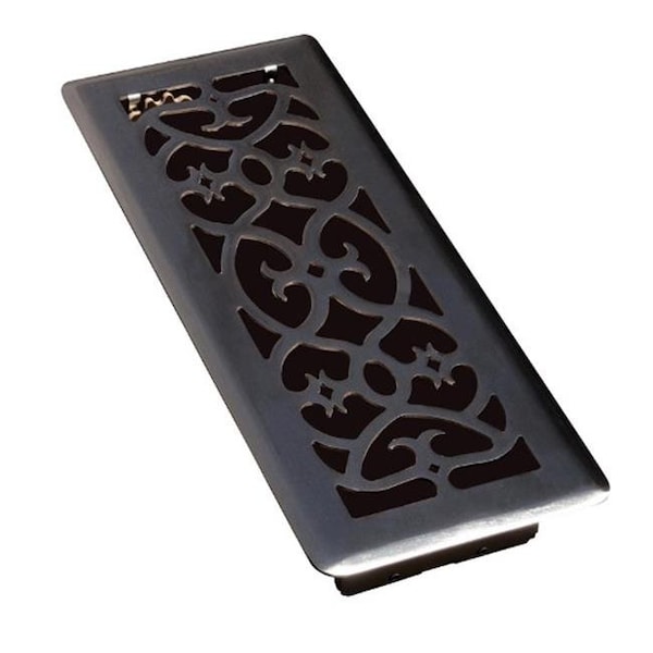 Truaire C164-OMB04X10 Scroll Floor Register Matte Black - 10 x 4 in. 4352282 - main